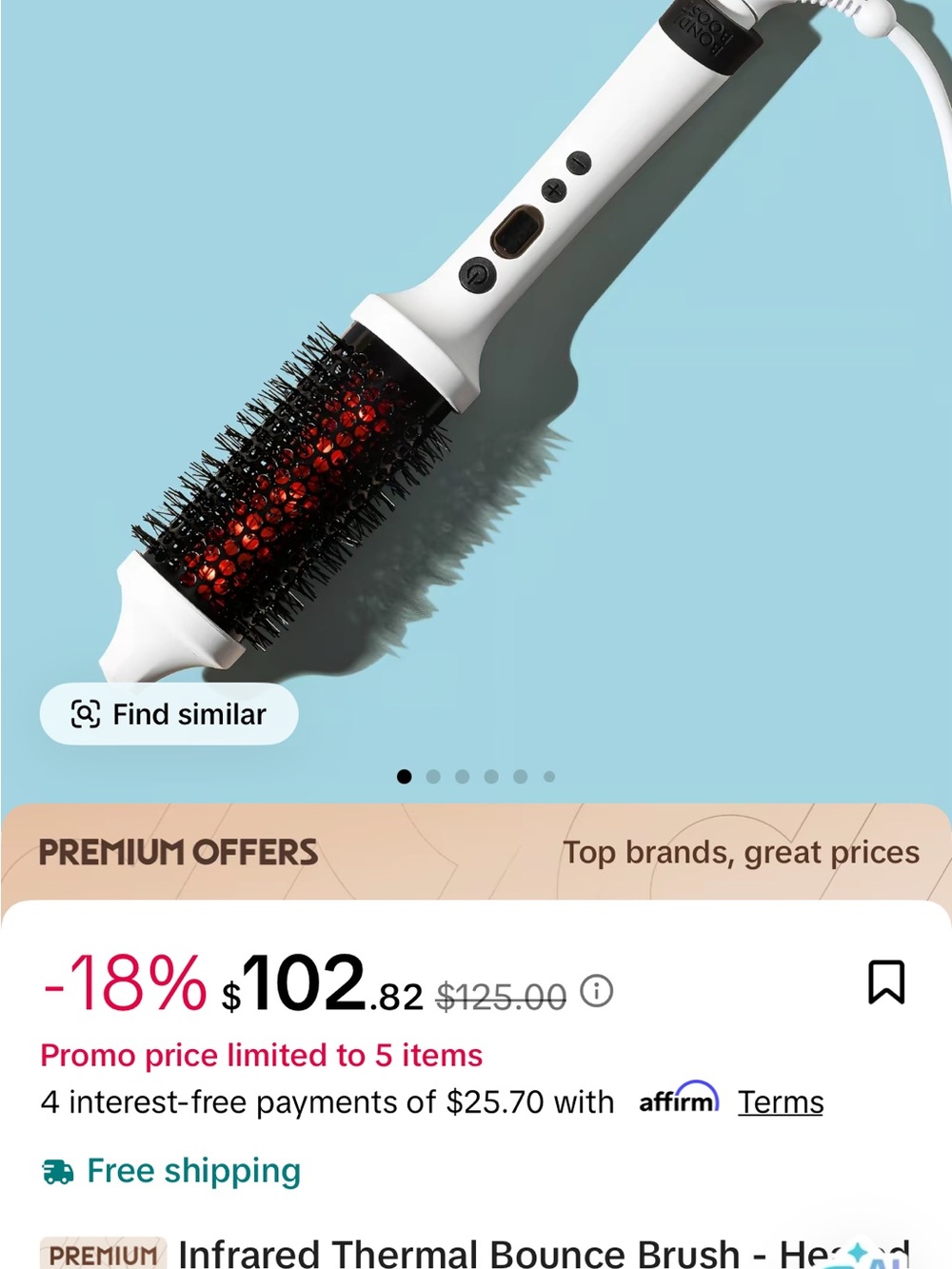 Ceramic Infrared Round Thermal Brush- used only a few times